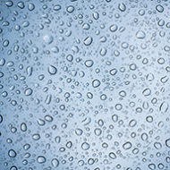 Raindrops decorate a pane of glass in a pattern of unexpected delight.